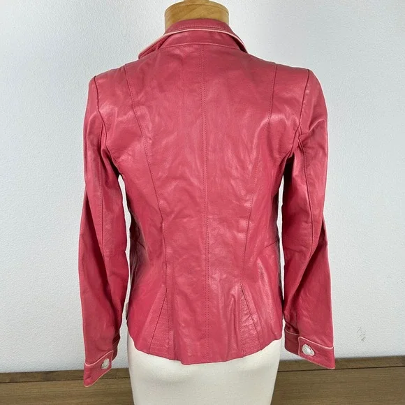 Bradley Bayou Pink Leather Blazer XS Regina George Mean Girls Elle Woods Costume - Picture 5 of 12